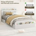 thumbnail image 4 of Twin Size Bed Frame with Storage Headboard, Raised-Foodboard, Wooden Bed Frames, No Box Spring Needed, Noise Free, Stable, 4 of 6