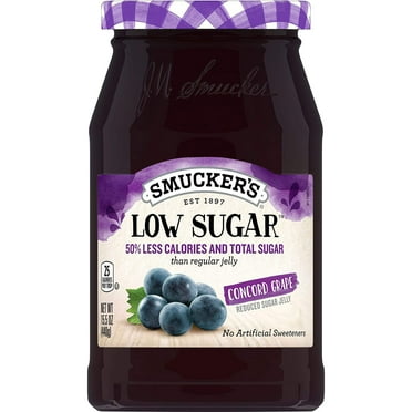 Smuckers Low Sugar Concord Grape Jelly 15.5Oz Jars (Pack Of 3) Packaging May Vary