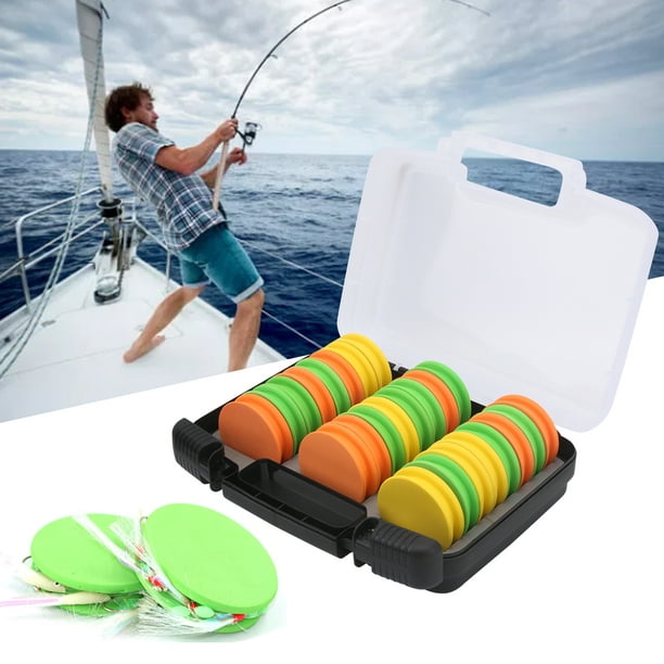 Qiilu 24Pcs/box Foam Winding Board Fishing Line Colorful Winding Board With  Waterproof Fishing Tackle Box