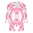 thumbnail image 5 of Jsaierl Womens 3/4 Sleeve Tops Casual V Neck Shirts Boho Print Ladies Blouses Flowy Loose Fit T-shirts Top S-4XL, 5 of 5