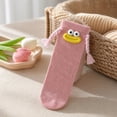 thumbnail image 5 of Kids Dopamine Color Knee High Socks, Girls Funny 3D Cartoon Face Braided Tassel Long Socks, Polyester Cotton Cute Novelty Children Stockings, 5 of 6
