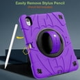 thumbnail image 7 of Dteck Case for iPad (A16) 11th Gen 2025/10th Generation 10.9 inch 2022, 360 Rotating Stand & Pencil Holder & Hand & Shoulder Strap Shockproof iPad 11th/10th Generation Case,Purple, 7 of 7