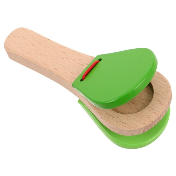 GOOHOCHY Green Wooden Hand Clapper for Kid Montessori Music Toy Toddler Musical Instrument Early Learning Music Castanets Plaything