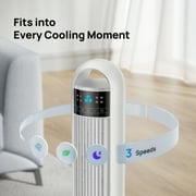 DREO Tower Fans for Home, 32 Standing Floor Fan, 26 Ft/S Bladeless Fan with Remote, 90° Oscillating, 3 Modes, 3 Speeds, LED Display, 8H Timer, 22dB Ultra Quiet Room Fan