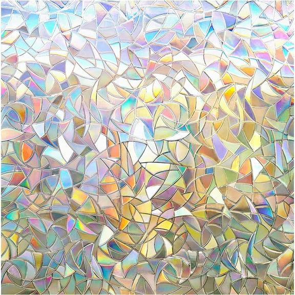 Saim 2 Rolls of 45*100cm Window Privacy Film, 3D Decorative Window Vinyl, Stained Glass Window Decals