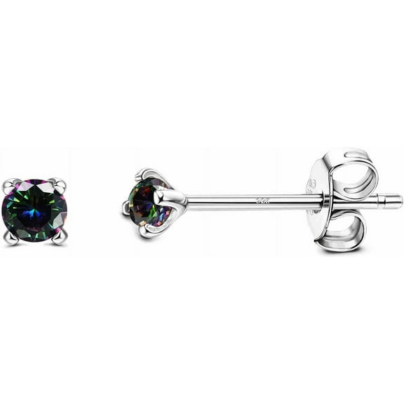 925 Sterling Silver Long Post Earrings For Thick Earlobes | 2Mm Tiny Cubic Zirconia Small Stud Earrings For Women Men Hypoallergenic[Z4745]