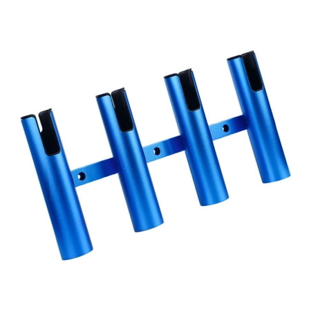 Zeiwohndc Blue Aluminum Fishing Rod Stand 4 Tube Design Strong Support Removable