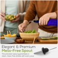 thumbnail image 4 of Couronne Co. Embossed Recycled Glass Cooking Oil Bottle with Pour Spout, Olive Oil Dispenser Bottle for Kitchen - Cobalt Blue, 4 of 8