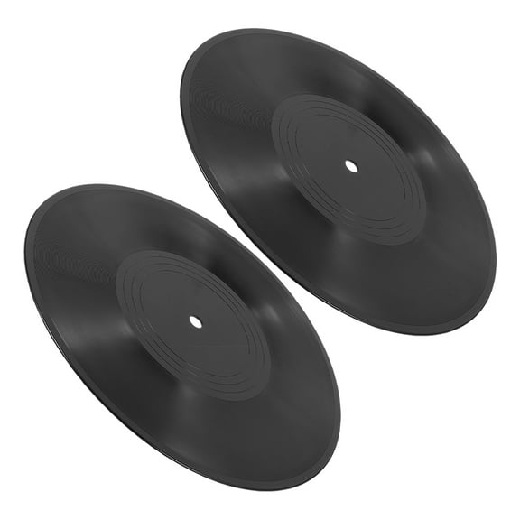 LITINKIMI Disco Party Decorations Blank Vinyl Record Wall Art Plastic 2Pcs Retro Design