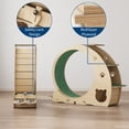 thumbnail image 6 of Huisuilinss Cat Exercise Wheel For Indoor Cats,Large Cat Treadmill,Running Wheel With Bowls,Scratch Post,3-Level Jumping Tower,Cat Wheel For Running Walking Training, 6 of 9