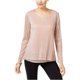 thumbnail image 2 of JM Collection Blusa plisada metálica para mujer, rosa, pequeña JM Collection Pull-over, 2 of 2
