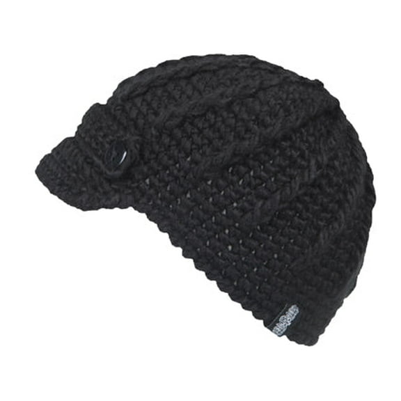 Women Elegant Rib Knitted Cabbie Skull Cap Winter Beanie Hat with Visor