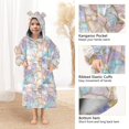 thumbnail image 3 of FORMRS Wearable Blanket Hoodie with Sleeves for Kids Cozy Flannel Sweatshirt, Elegant Marble Pattern, 3 of 7