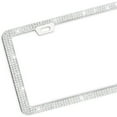 thumbnail image 2 of 2 Pcs License Plate Frame for Women, Premium Stainless Steel Rhinestone Car License Plate Holder, Handmade Glitter Crystal Diamond Girl License Plate Cover, White, 2 of 7