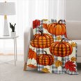 thumbnail image 2 of SPXUBZ Fall Pumpkin Throw Blanket 50x60 Inch, Autumn Harvest Pattern Soft Fleece Blanket, Cozy Seasonal Home Decor for Sofa Bed 50"x40", 2 of 5