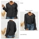 thumbnail image 5 of Blusa de manga larga con ribete de volantes, cuello en V, costura de encaje, camisa de manga larga para mujer, cuello en V, manga larga, características principales de primera clase, 5 of 6