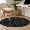 thumbnail image 4 of Small Round Rug 3Ft Washable Non-Slip, Black Golden Floral Circle Area Rugs for Living Room Bedroom, Modern Abstract Art Spring Flowers Indoor Floor Mats Carpet Runner for Home Decor, 4 of 8