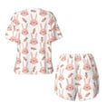 thumbnail image 5 of Kdxio Rabbit Is And Carrots Print Pajamas Sets for Women Short-Sleeved Pjs with Lounge Shorts Two Piece Sleepwear S-4XL, 5 of 9