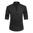 thumbnail image 1 of Camisa Cuello Mao Manta Hombre Casual Slim Fit Manga Larga, 1 of 4