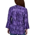 thumbnail image 2 of NY Collection Women's 3/4 Bell Sleeve Pleat Front Y Neck Top, 2 of 3