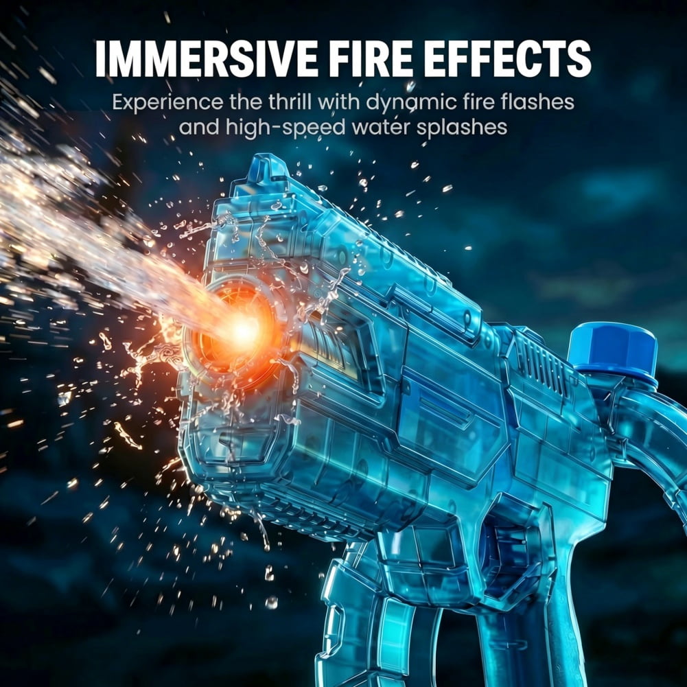 Thunder Jet Water Gun,Mechanical Transforming Electric Water Gun,Electric Water 𝙗laster With Strobe Lights,Long Range & Mechanical Deformation,Outdoor Water Game Gift Boys Girls