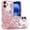 Rose Gold, variant on XPM for Apple iPhone 17 (6.3") Phone Case, Luxury Flower Design Sparkle Glitter Diamond Rhinestone Shimmer Bling Plating Thick TPU Hard PC Cover for iPhone 17 (Black)