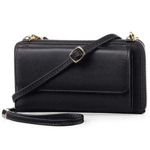 FALAN MULE RFID Leather Wallet Wristlet Black