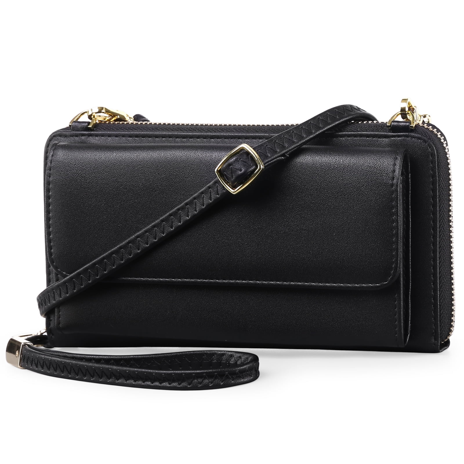 FALAN MULE RFID Leather Wallet Wristlet Black