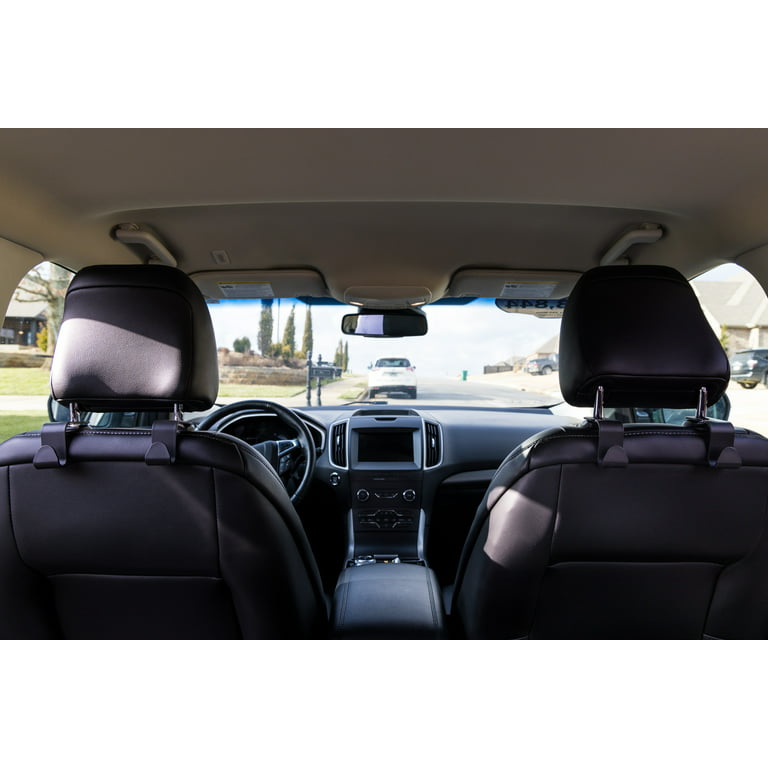 Auto Drive 4 Pack Headrest Hooks, Black, Automotive Interior