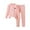 Pink, variant on CYRBOKO Thermal Sets for Girls, Long Sleeve Stretchy Elastic Waist Crew Neck Loungewear Sets Watermelon Red Size 6-7 T