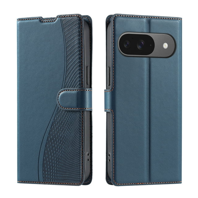 Google Pixel 9 5G/Pixel 9 PRO 5G Étui, Portefeuille en Cuir Pu Couverture Rabattable Porte-Cartes Support Magnétique