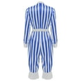 thumbnail image 4 of Fldy Combinaison de Cirque à Manches Longues pour Femmes Taille Élastique Rayée pour Fête d'Halloween Bleu Blanc P, 4 of 6