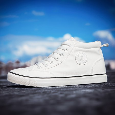 

Men s trendy ankle canvas shoes breathable wear-resistant anti-skid lace-up shoes for outdoor Spring Summer and autumn