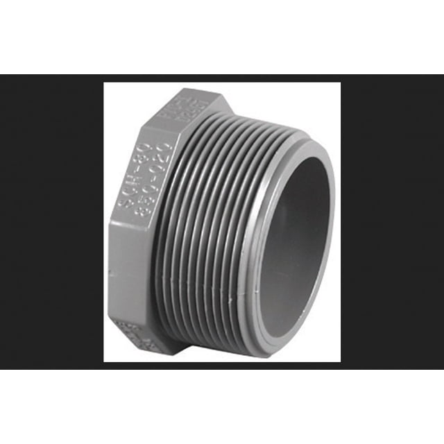 Enchufe MPT de PVC Sch80, 3/4 pulgadas, Charlotte Pipe 08113 1200HA