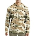 thumbnail image 3 of DDAPJ pyju Men's Sun Protection Hoodie Shirts Camo Hooded T-shirt UPF 50+ Long Sleeve Rash Guard Performance Athletic Running Hiking Shirts Limited Time Deals Khaki XXL, 3 of 5