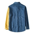 thumbnail image 4 of IROINNID Men's Shacket Turndown Lapel Long Sleeve Contrast Color Comfy Corduroy Fashion Multi-pocket Shirt Jacket, 4 of 5