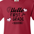 thumbnail image 4 of Inktastic Hello 1st Grade with Hearts and School Supplies Youth T-Shirt, 4 of 5