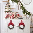 thumbnail image 4 of Small Christmas Kitchen Cabinet Wreaths with Ribbon, 8.66 Inch Mini Wreath with Red Ribbon Bow & Berry, Small Kitchen Window Door Decor, Xmas Holiday Cabinet Hanging Ornament, 4 of 6