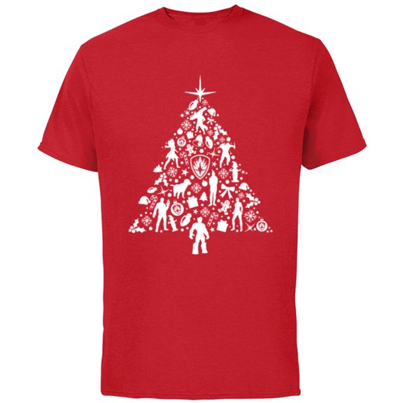 Marvel Guardians of the Galaxy Holiday Special Tree - Short Sleeve Cotton T-Shirt for Adults - Customized-Red
