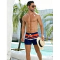 thumbnail image 4 of COOFANDY Mens Fashion Swimwear Printed Swim Briefs 3 inch Beach Shorts Swim Trunks Red Stripe, 4 of 5