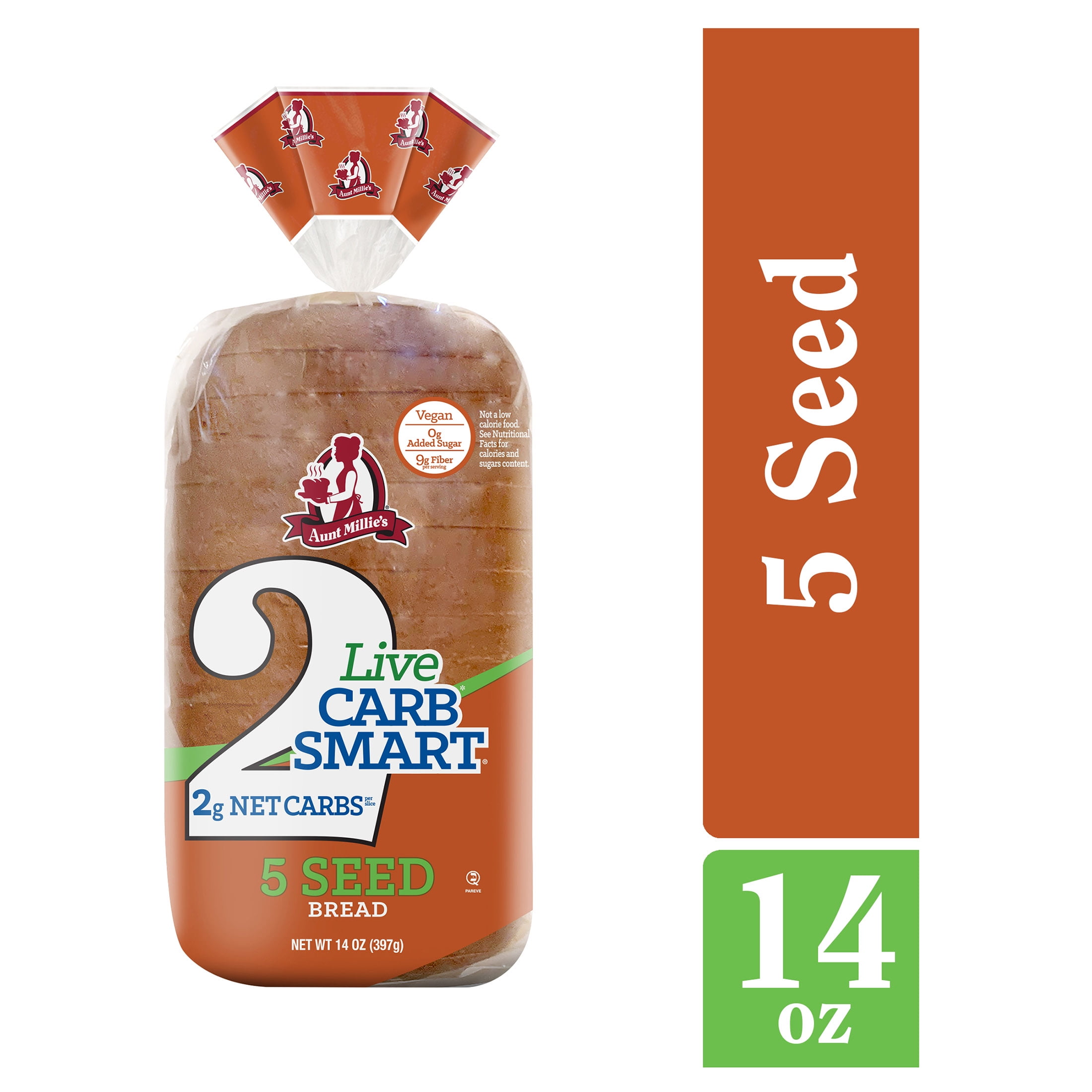 Aunt Millie's Live Carb Smart 5 Seed Bread, 14 oz.