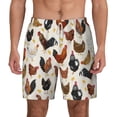 thumbnail image 3 of Uemuo Roosters and Chickens Pattern Mens Swim Trunks Quick Dry Board Shorts with Mesh Lining, Stretch Beach Shorts Quick Dry No-Chafing Board Shorts-Large, 3 of 9