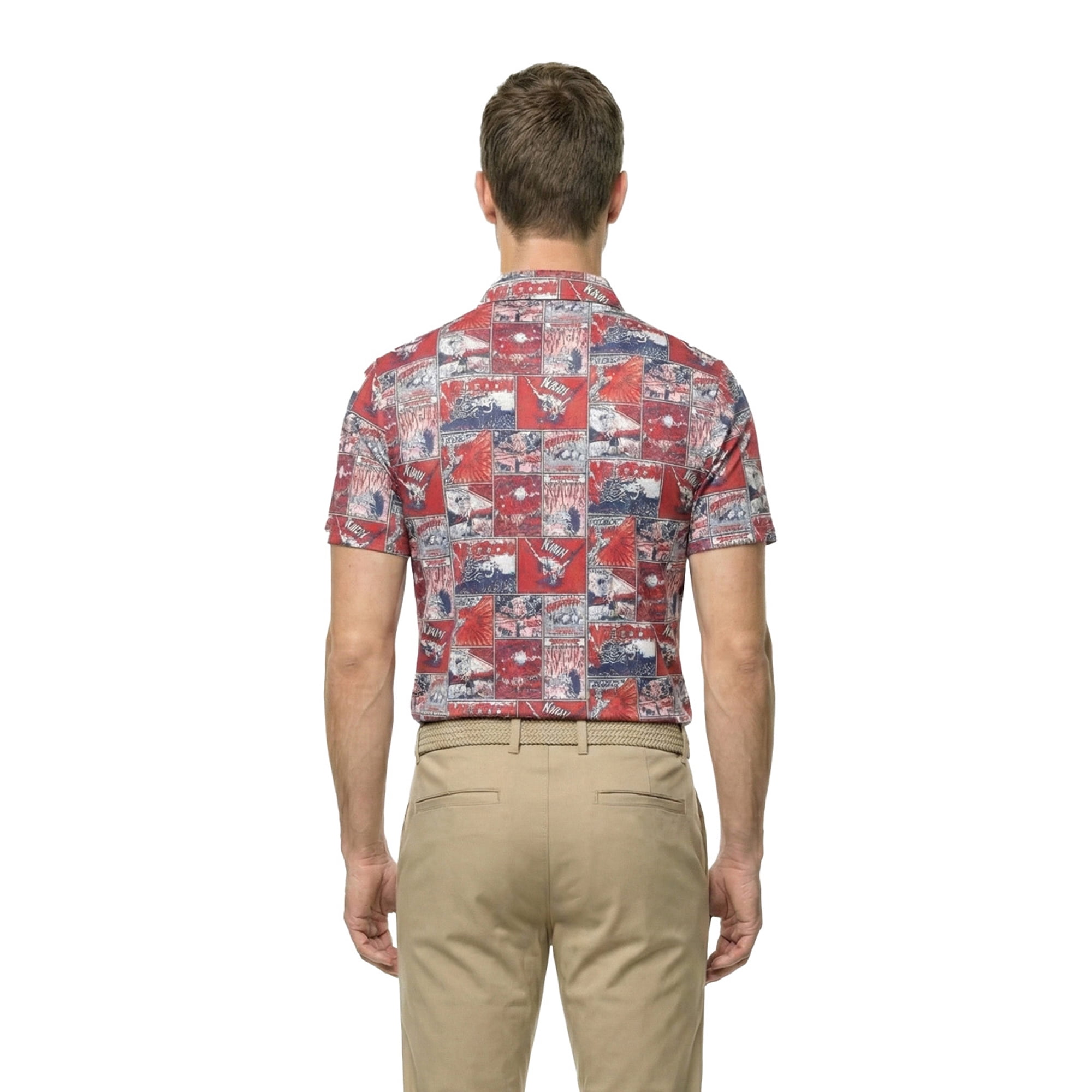 Birdie Bound Men's and Big & Tall Pop Art America 250 Golf Print Polo Shirt, Sizes XS-4XLT