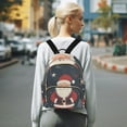thumbnail image 7 of FORMRS Mini Backpack Purse for Women Travel Daypack Casual Shoulder Bag, Blue Christmas Santa, 7 of 7