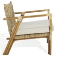 thumbnail image 4 of Safavieh Elexa Modern Rattan and Fabric Dining Arm Chairs, Natural/White, 4 of 6