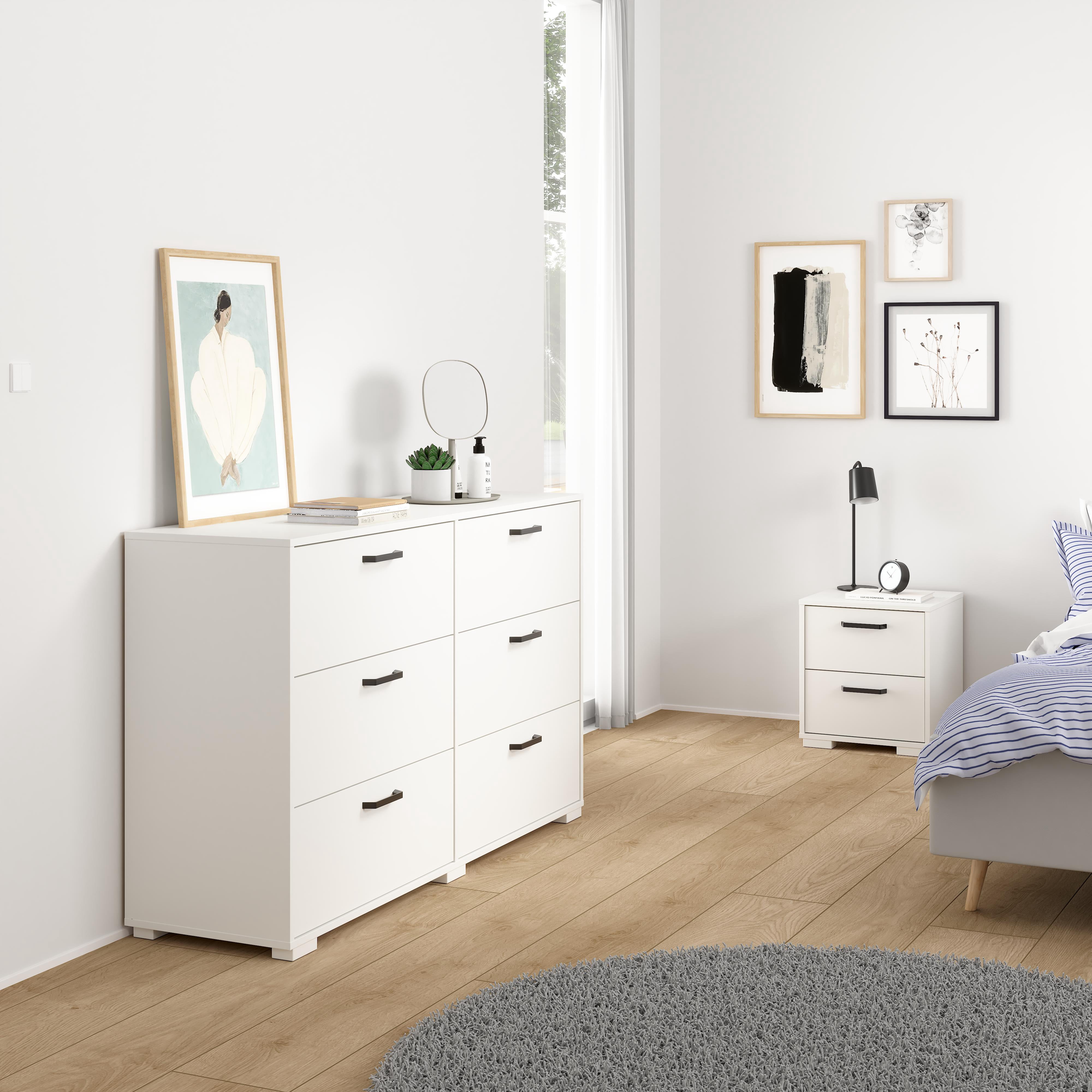 Tvilum Sofia 3-Piece Engineered Wood Bedroom Set in White