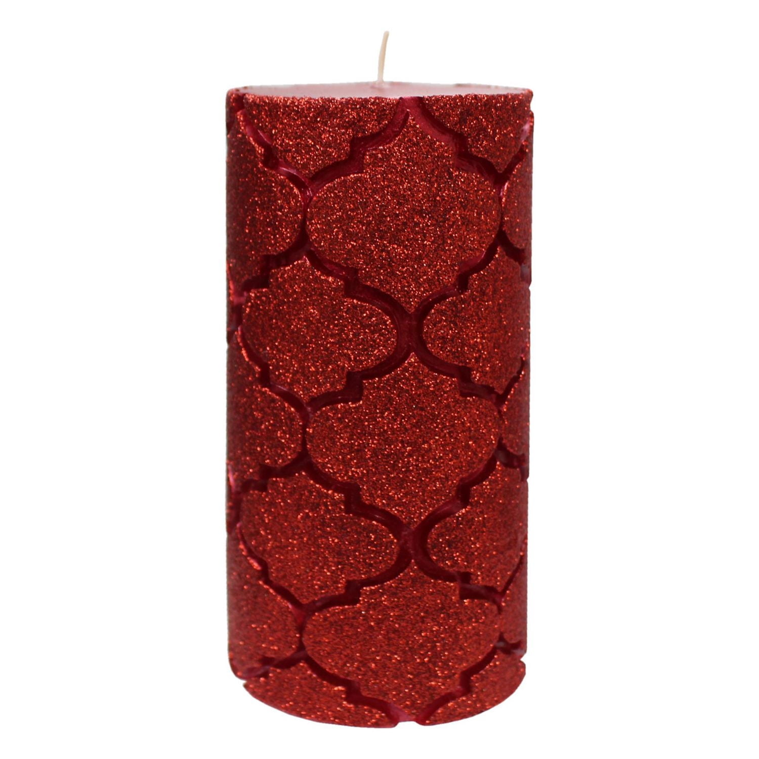 6" Bougie pilier scintillante