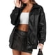 thumbnail image 5 of Chaquetas y abrigos de piel sintética de manga larga sin capucha para mujer, con cuello vuelto, de poliéster, para otoño e invierno., 5 of 7
