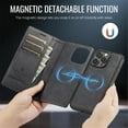 thumbnail image 4 of Case for iPhone iPhone 16 Pro Max 6.9" RFID Blocking Protective Purse Case with Magsafe 3-card Slots Kickstand 2 in 1 Detachabl Flip Shockproof Protective Cover,Black,For iPhone 16 Pro Max, 4 of 8
