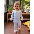 thumbnail image 6 of Cjfdfy Newborn Baby Girls Fall Outfit Lace Patchwork Ribbed Doll Collar Long Sleeve Romper And Elastic Lace Trim Pants Set Cute Solid Color Coming Home Fall Winter Outfit 0-12 Monthes, 6 of 10